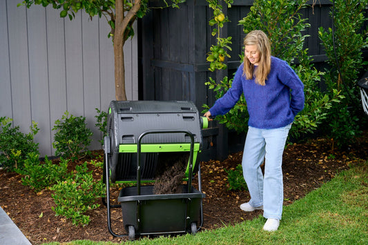 Riverstone RSI-Maze 48 Gallon Geared Two Compartment Compost Tumbler | Composters | Garden Forests